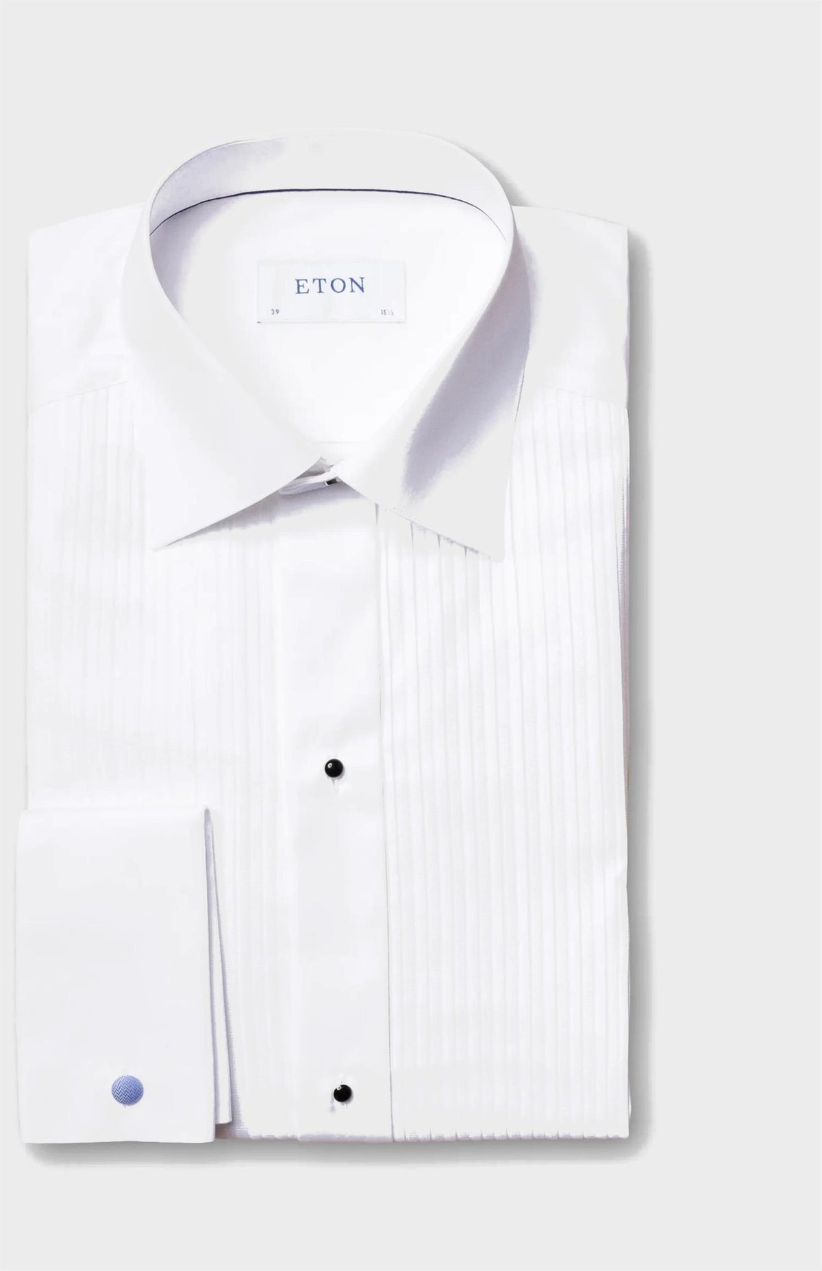 White Plissé Tuxedo Shirt Contemporary