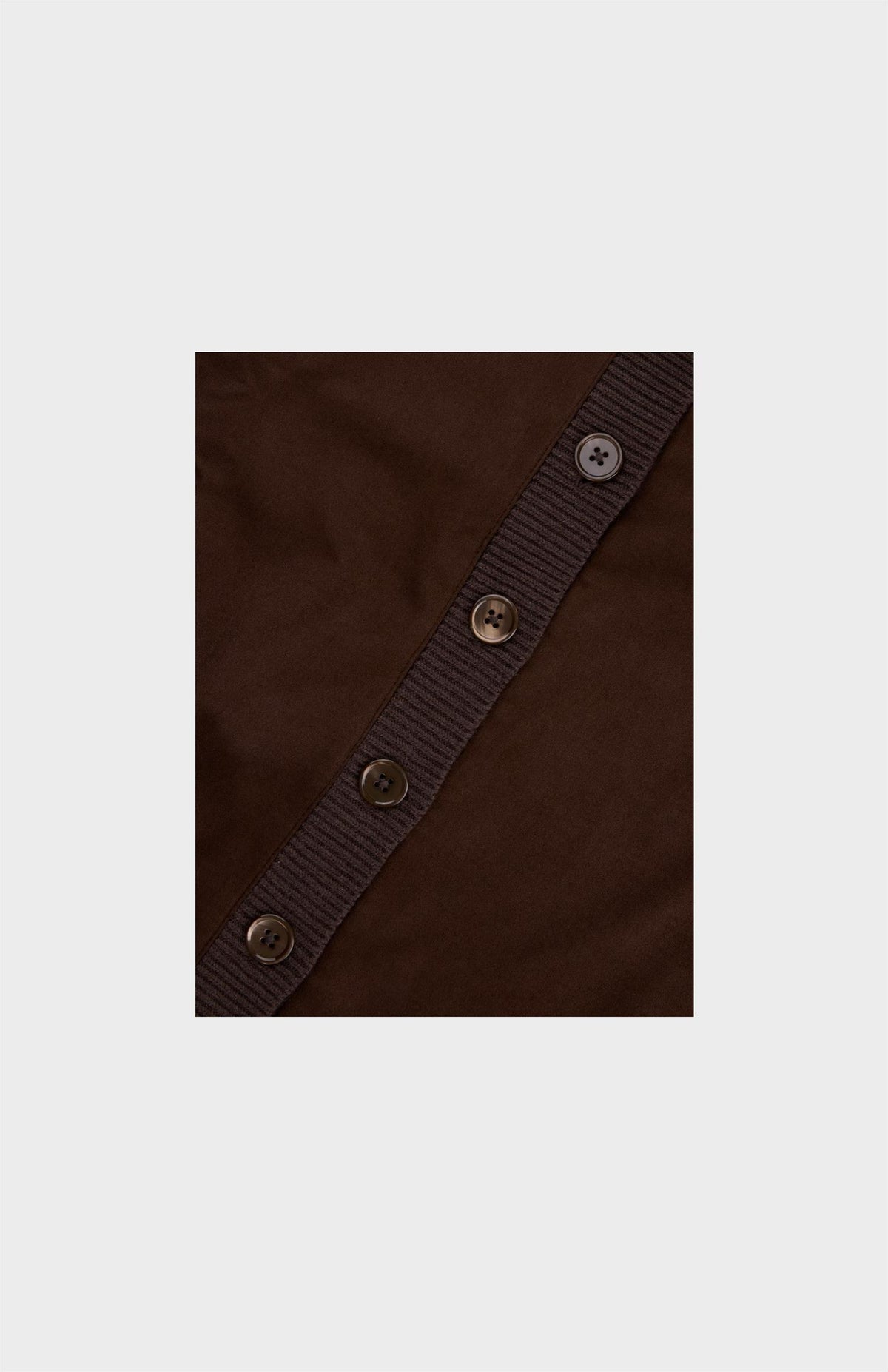 Cardigan Knitted Hybrid Buttoned Alcantara