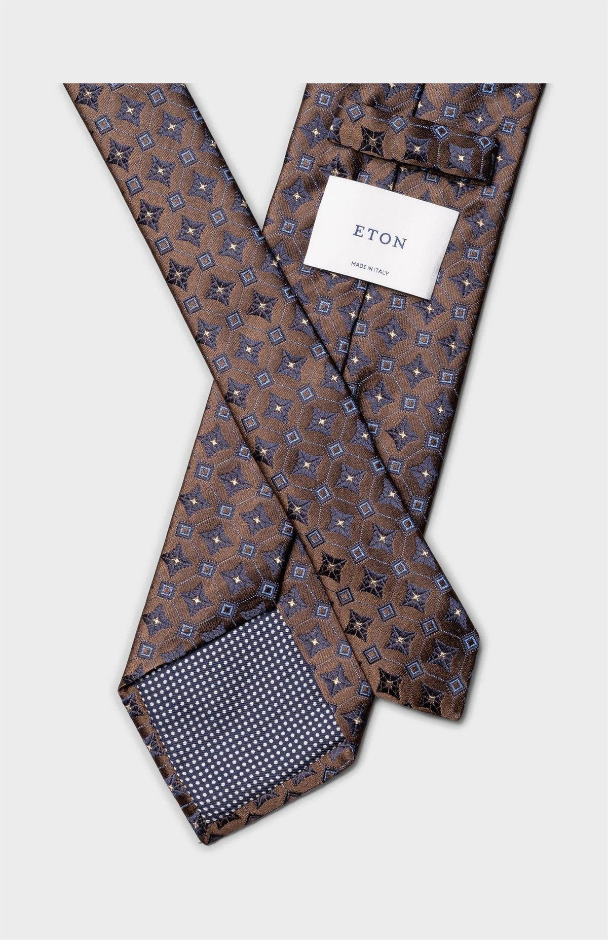 Brown Medallion Woven Silk Tie