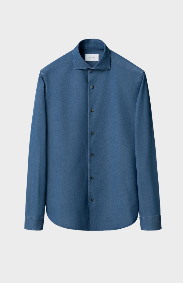 Dark Wash Denim Stretch Shirt