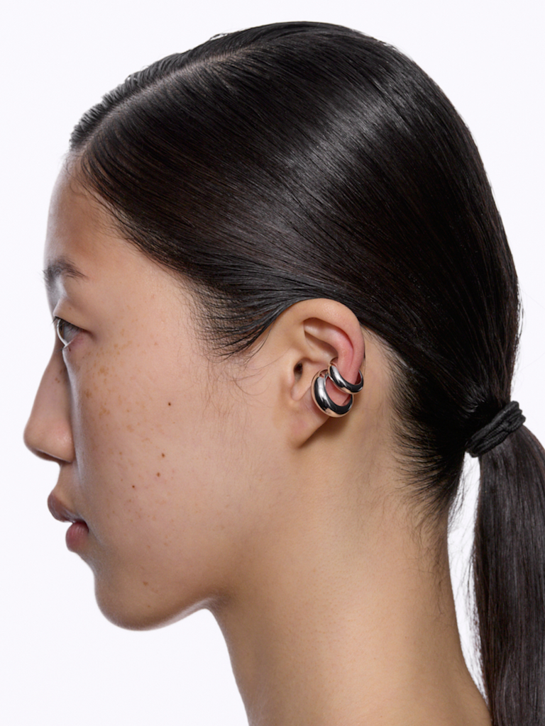 SLETTES Omotesando Chunk Ear Cuff Silver