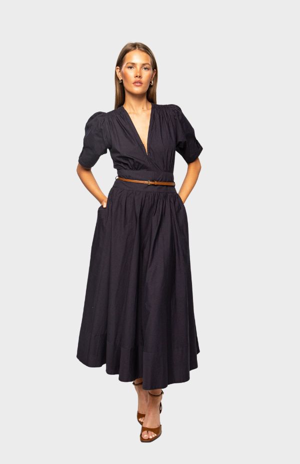 Maria Dress Marine Poplin