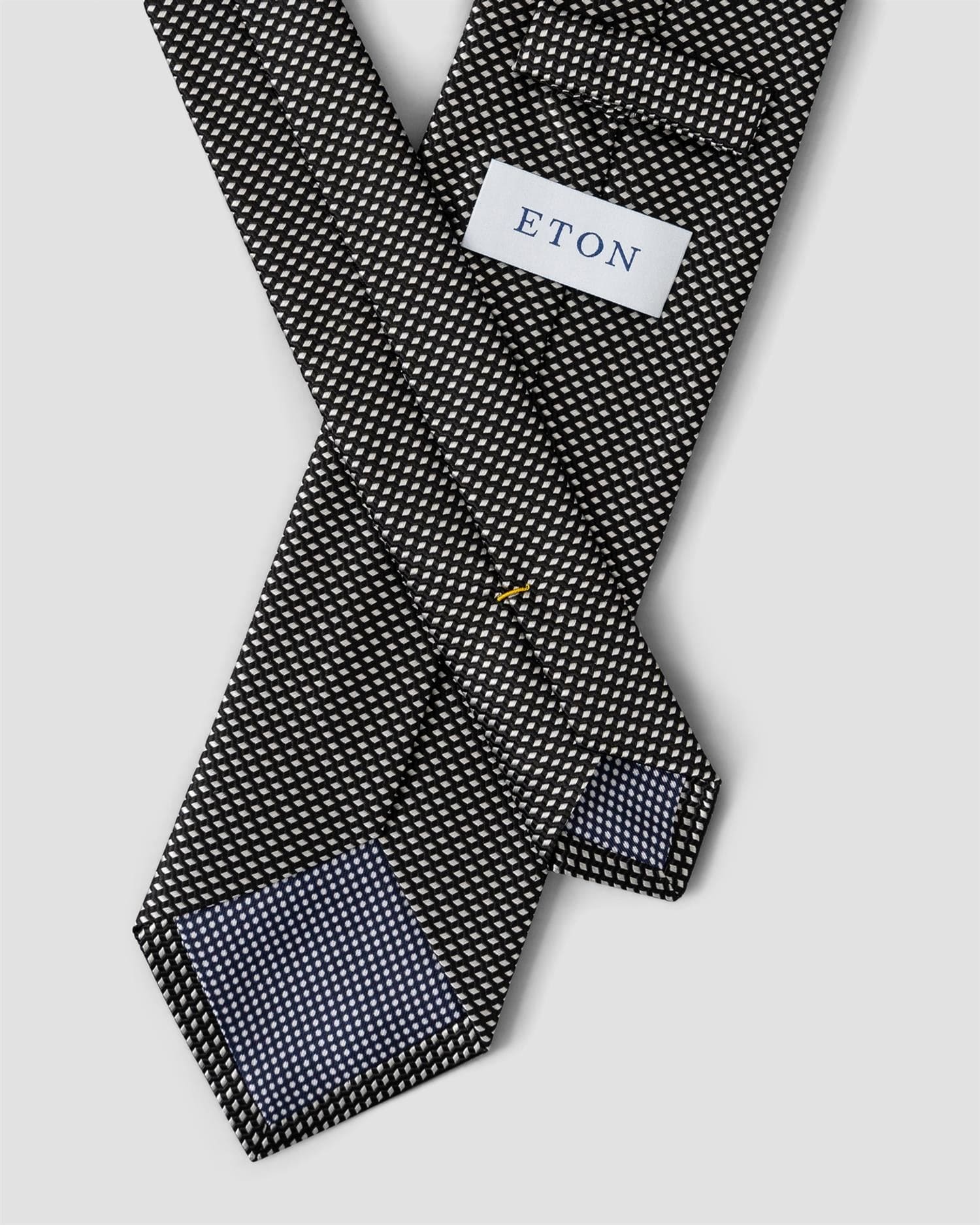 Black Geometric Woven Tie