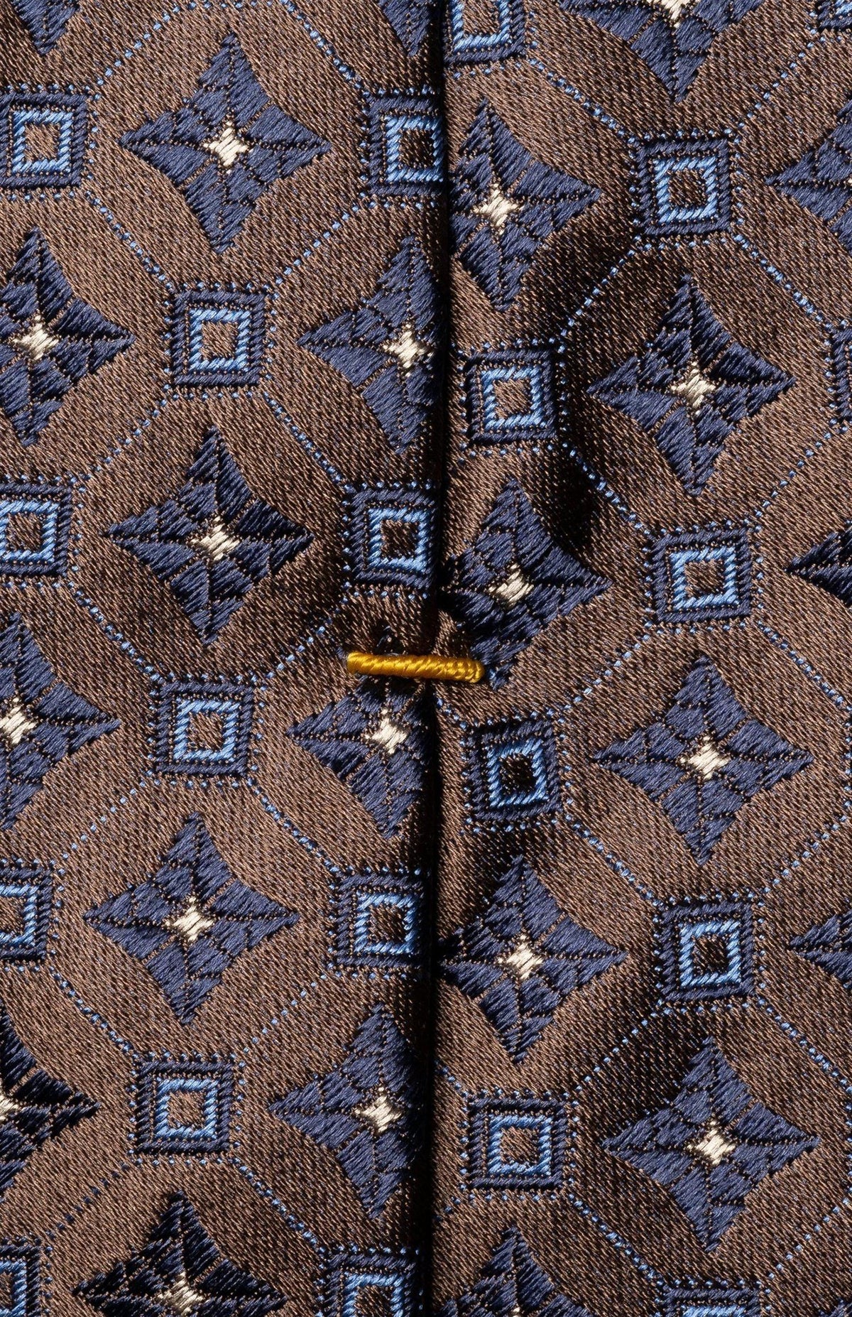 Brown Medallion Woven Silk Tie