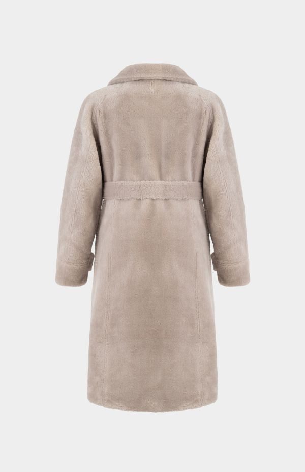 Suedette Bonded Fur Long Coat