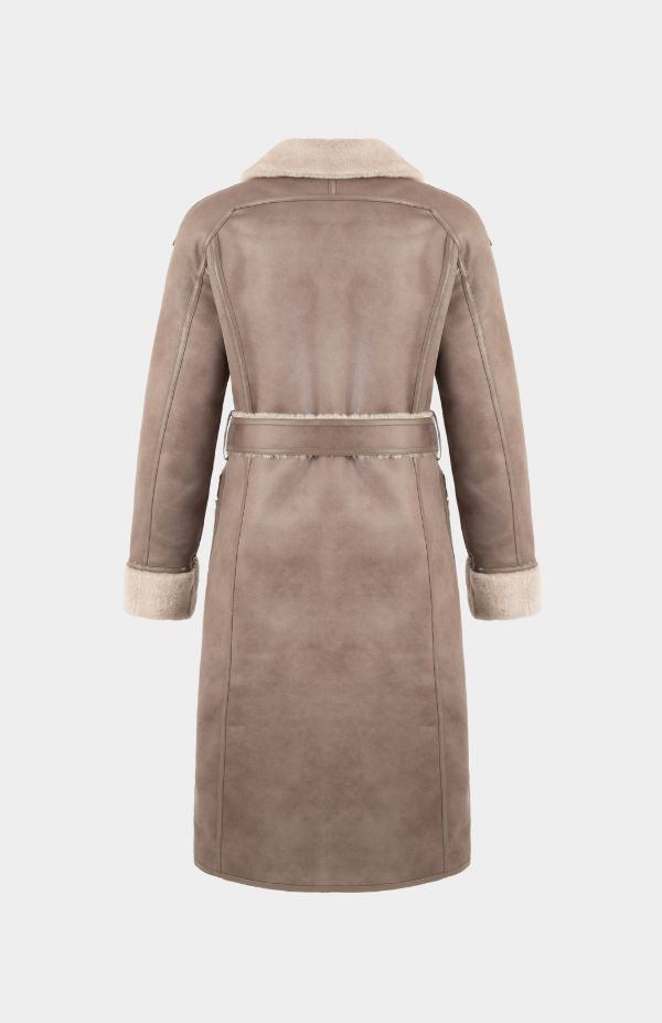 Suedette Bonded Fur Long Coat