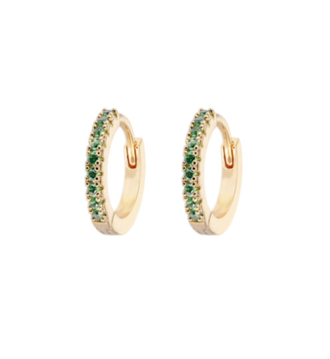 Emilia Small hoops Green