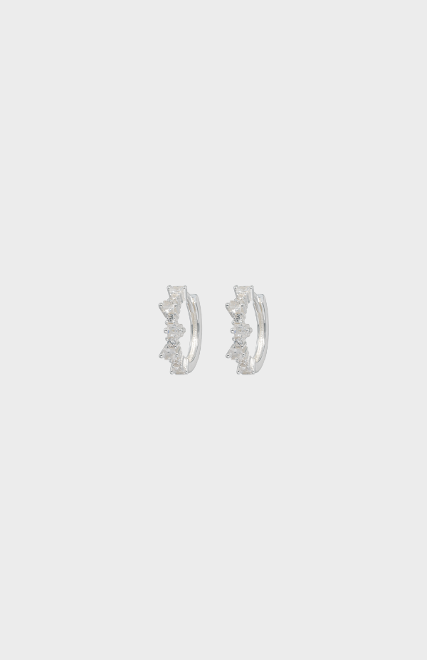 Emilia Mixed Small Hoops Silver