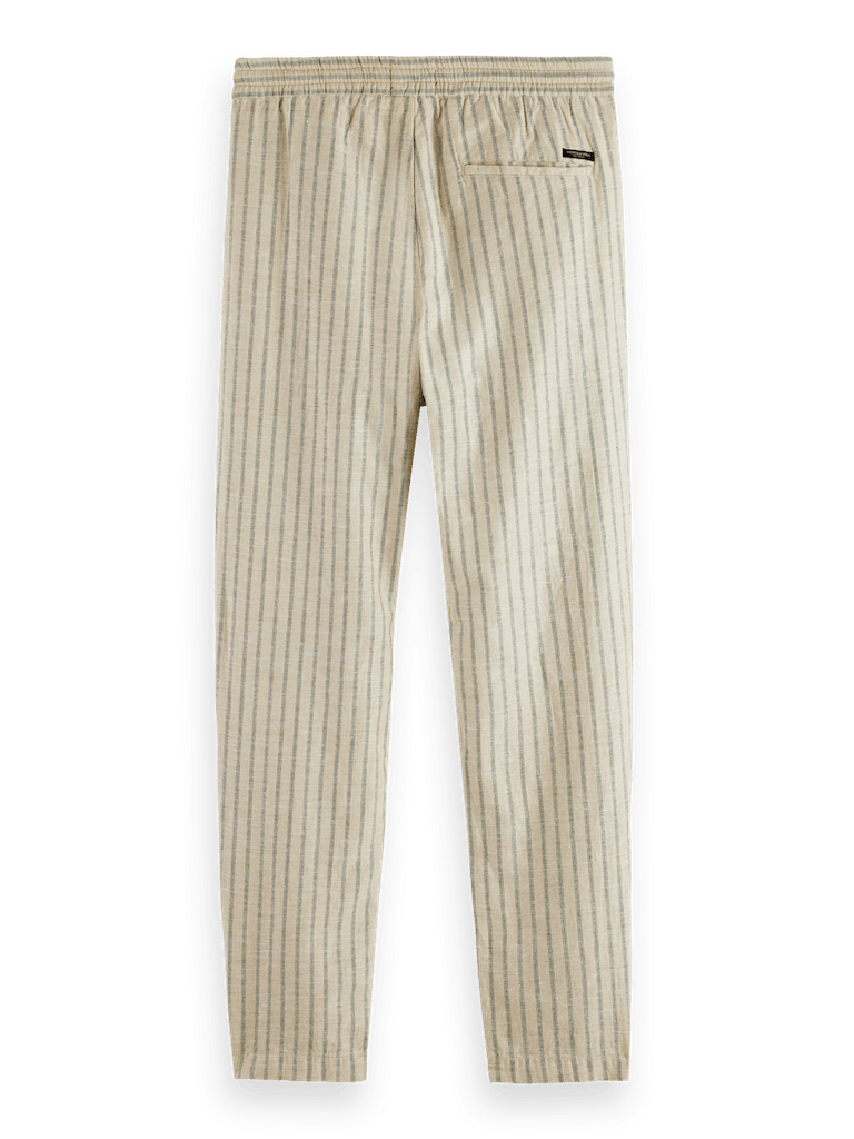 WARREN- Striped cotton linen jogger