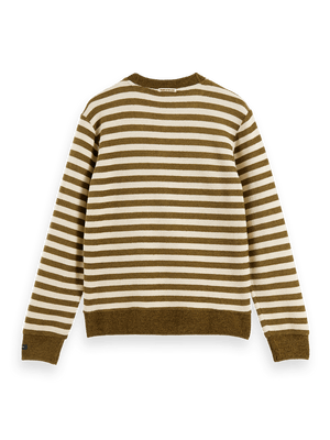 Striped crewneck felpa sweatshirt