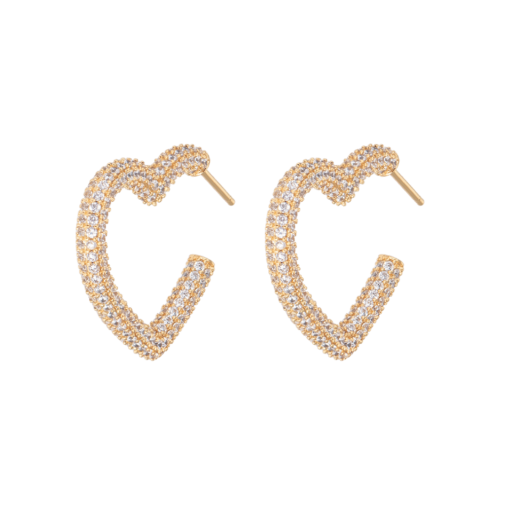 Emilia Stone covered Heart hoops 2pcs