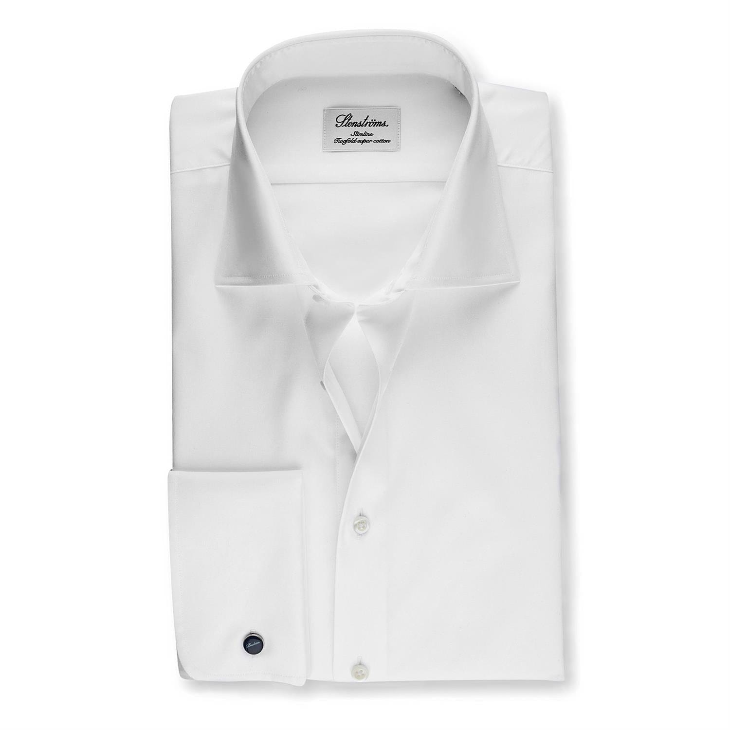 White Slimline Shirt With French Cuffs Extra Long Sleeve
