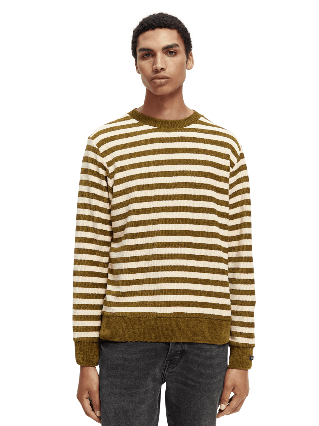Striped crewneck felpa sweatshirt
